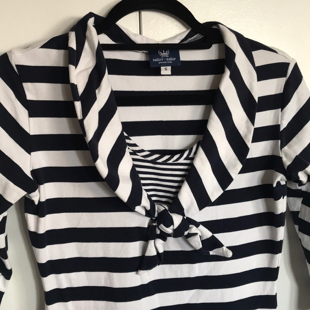 Sailor-Sailor white and navy nautical dress - Picture 3 of 4